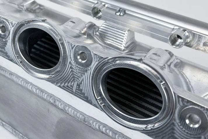 A90 / BMW Gen 2 B58 Race X Charge Air Cooler Manifold - Raw Billet