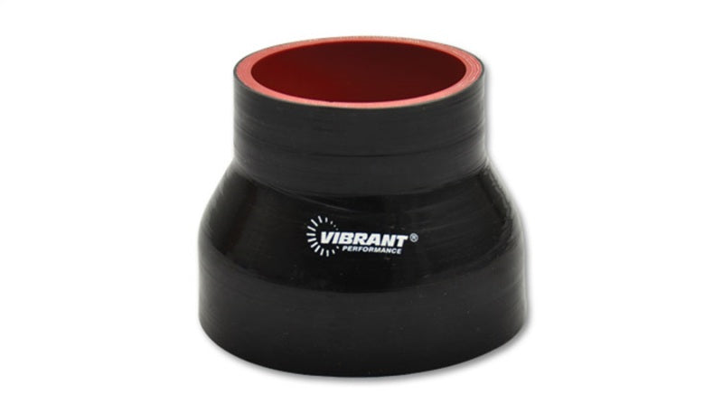 Vibrant 4 Ply Reinforced Silicone Transition Connector - 1.75in I.D. x 2.5in I.D. x 3in long (BLACK)