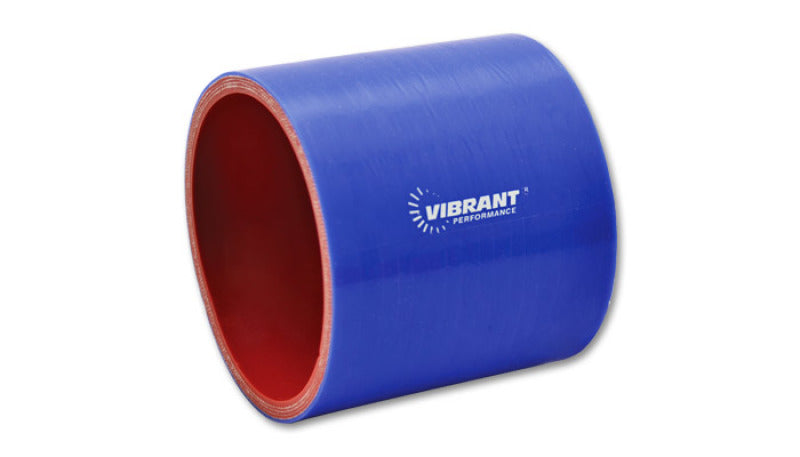 Vibrant 4 Ply Reinforced Silicone Straight Hose Coupling - 3in I.D. x 3in long (BLUE)