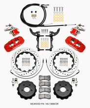 Load image into Gallery viewer, Wilwood AERO4 / MC4 Rear Kit 14.00 Drilled Red 2015-Up Mustang w/Lines &amp; Cables